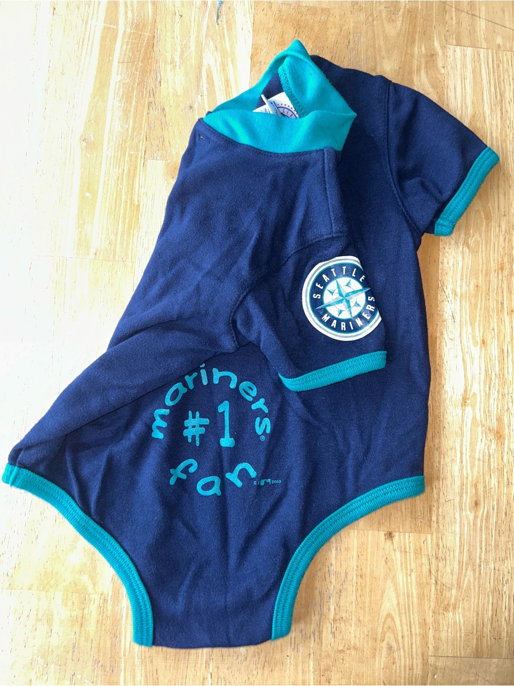 Vintage Seattle Mariners baby onesie bodysuit polo style  18 months unisex MLB